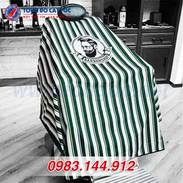 Áo choàng cắt tóc Barber Shop (Màu Xanh/Đen) 6 ao choang cat toc 1