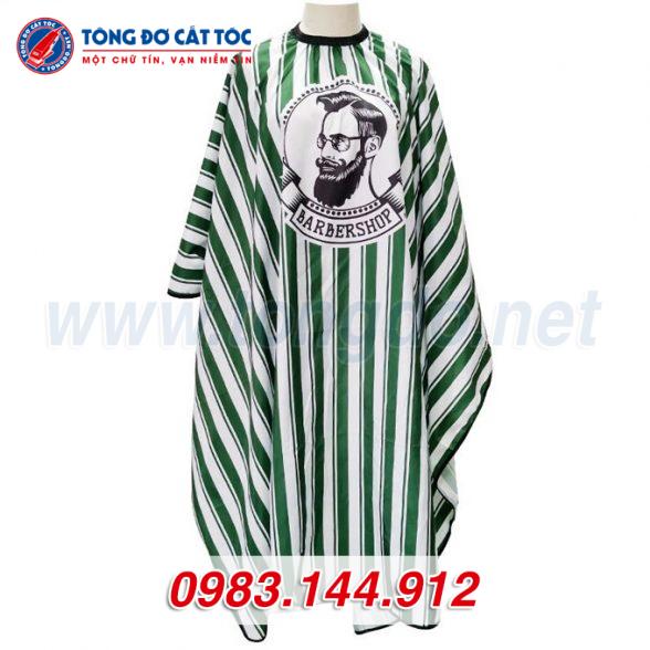 Áo choàng cắt tóc Barber Shop (Màu Xanh/Đen) 8 ao choang cat toc