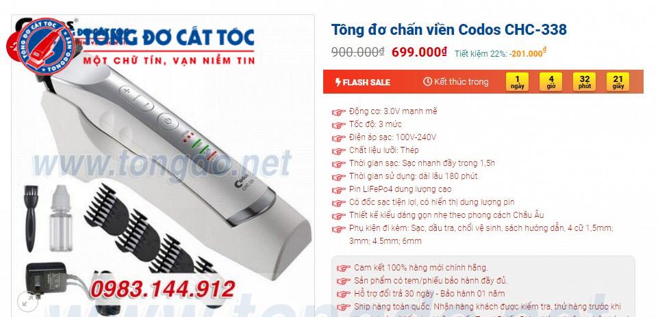 Mua tông đơ cắt tóc codos dưới 1 triệu, bảo hành 1 năm - Hình2 Mua tông đơ cắt tóc codos dưới 1 triệu, bảo hành 1 năm - Hình 2