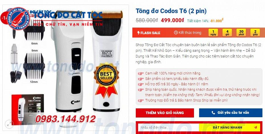Mua tông đơ cắt tóc codos dưới 1 triệu, bảo hành 1 năm - Hình 4 Mua tông đơ cắt tóc codos dưới 1 triệu, bảo hành 1 năm - Hình 4