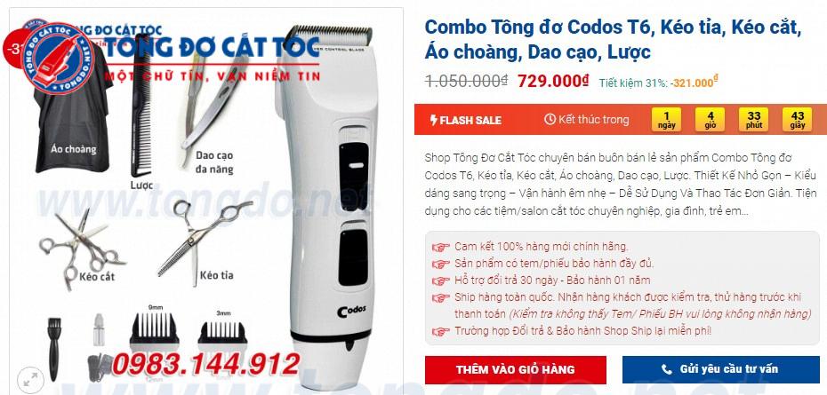 Mua tông đơ cắt tóc codos dưới 1 triệu, bảo hành 1 năm - Hình 1 Mua tông đơ cắt tóc codos dưới 1 triệu, bảo hành 1 năm - Hình 1