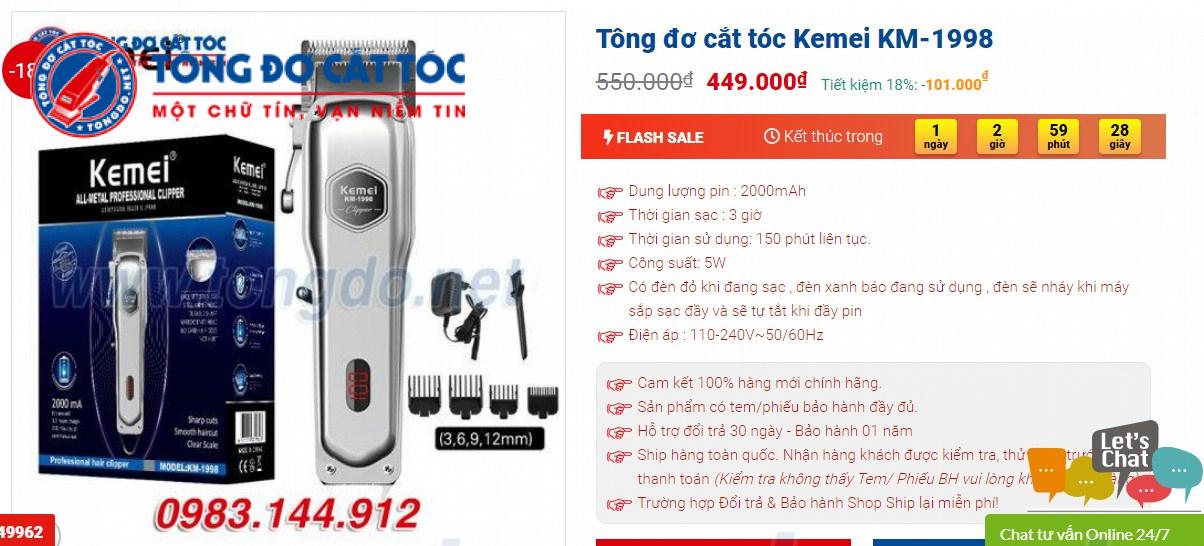 5 Tông đơ cắt tóc kemei được mua nhiều nhất năm 4 5 Tông đơ cắt tóc kemei được mua nhiều nhất năm 4