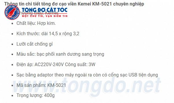Tông đơ cắt tóc sát da đầu Kemei 50212 Tông đơ cắt tóc sát da đầu Kemei 5021 2