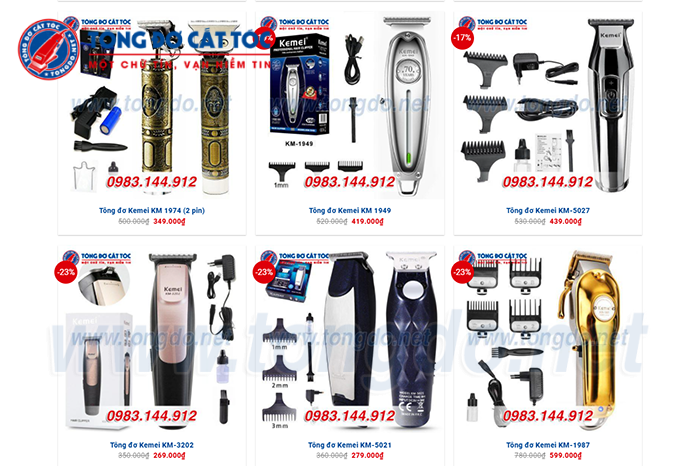 Tông đơ Kemei giá bao nhiêu? Có đắt không? 12 tong do cat toc kemei 1