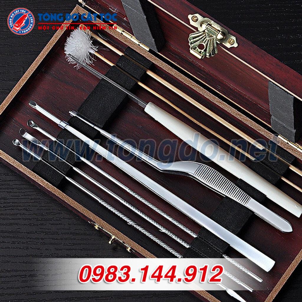 Bộ dụng cụ lấy ráy tai 8 món hộp gỗ » Thế Giới Tông Đơ