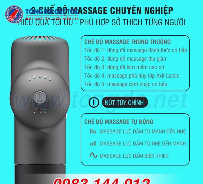 sung massage gun Booster BLJ 2001LS cong nghe ai 5 toc do 10
