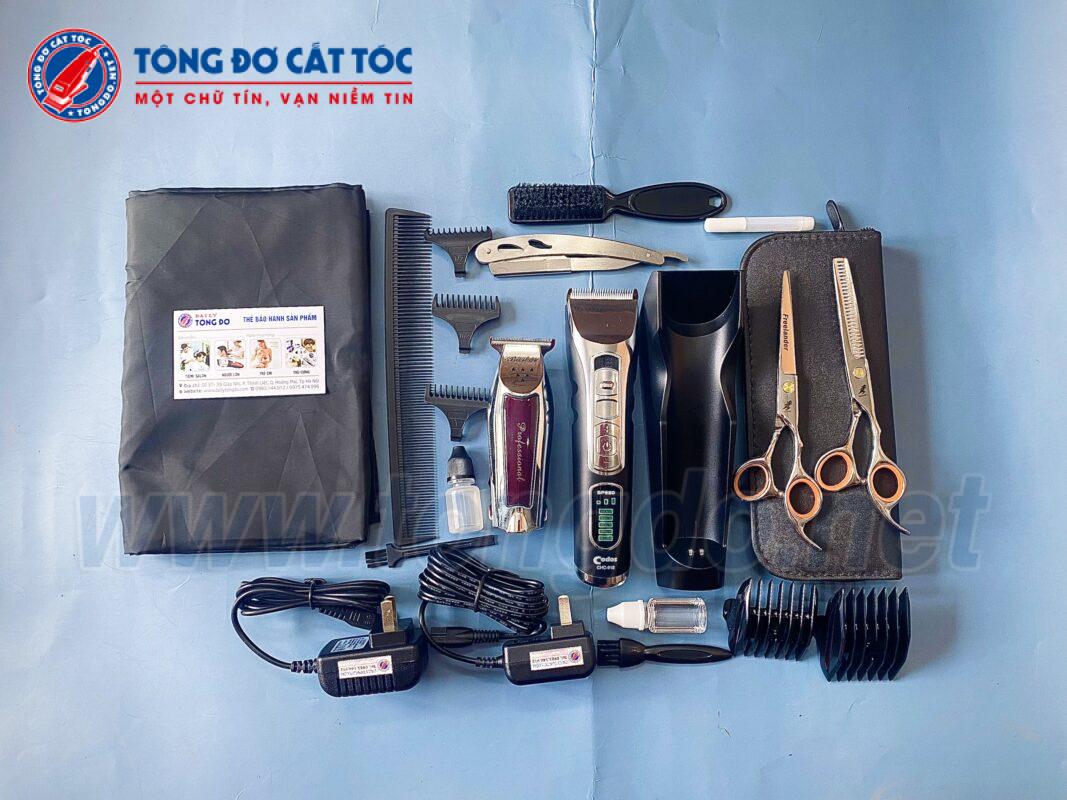 Combo tông đơ +codos 918+ baber 9220+ kéo cắt+ kéo tỉa+ dao cạo+ áo choàng+ lược+ bao da+chổi phủi 18 - z4411450943877 64f31a47acfbe498c13d8da9b1226911