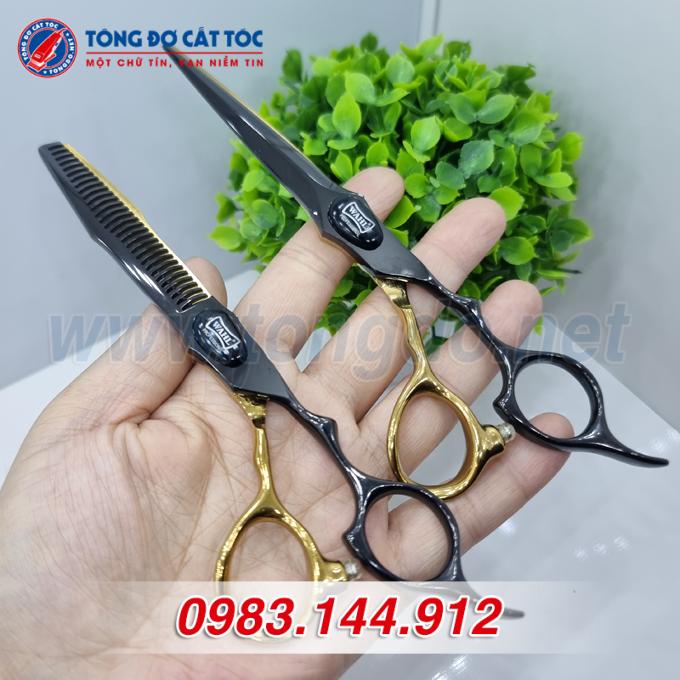 Bộ kéo cắt tỉa wahl đen vàng - W02